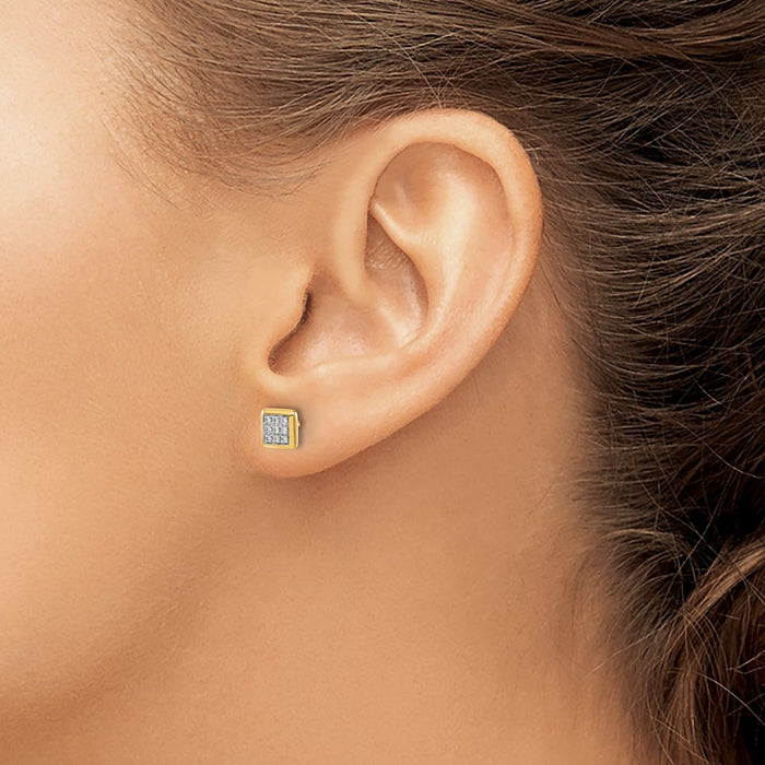 Buy Stylish 14K Gold Diamond Stud Earrings - .85mm, Luxury Design-3