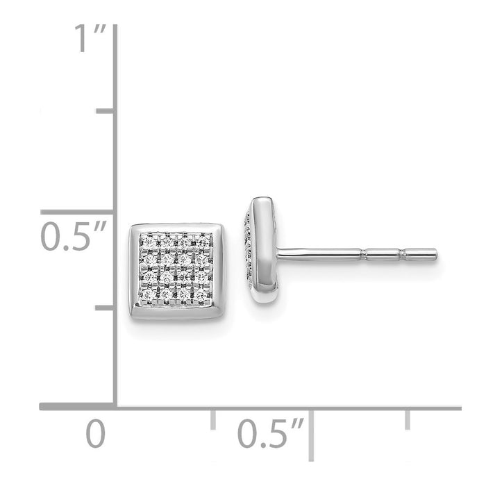 Buy Stylish 14K White Gold Diamond Stud Earrings - Luxury at an Affordable Price!-4