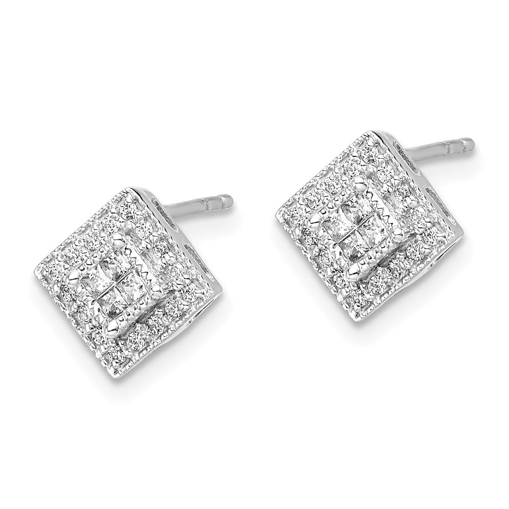 Exclusive 14K White Gold Lab-Grown Diamond Post Earrings - Stylish & Affordable