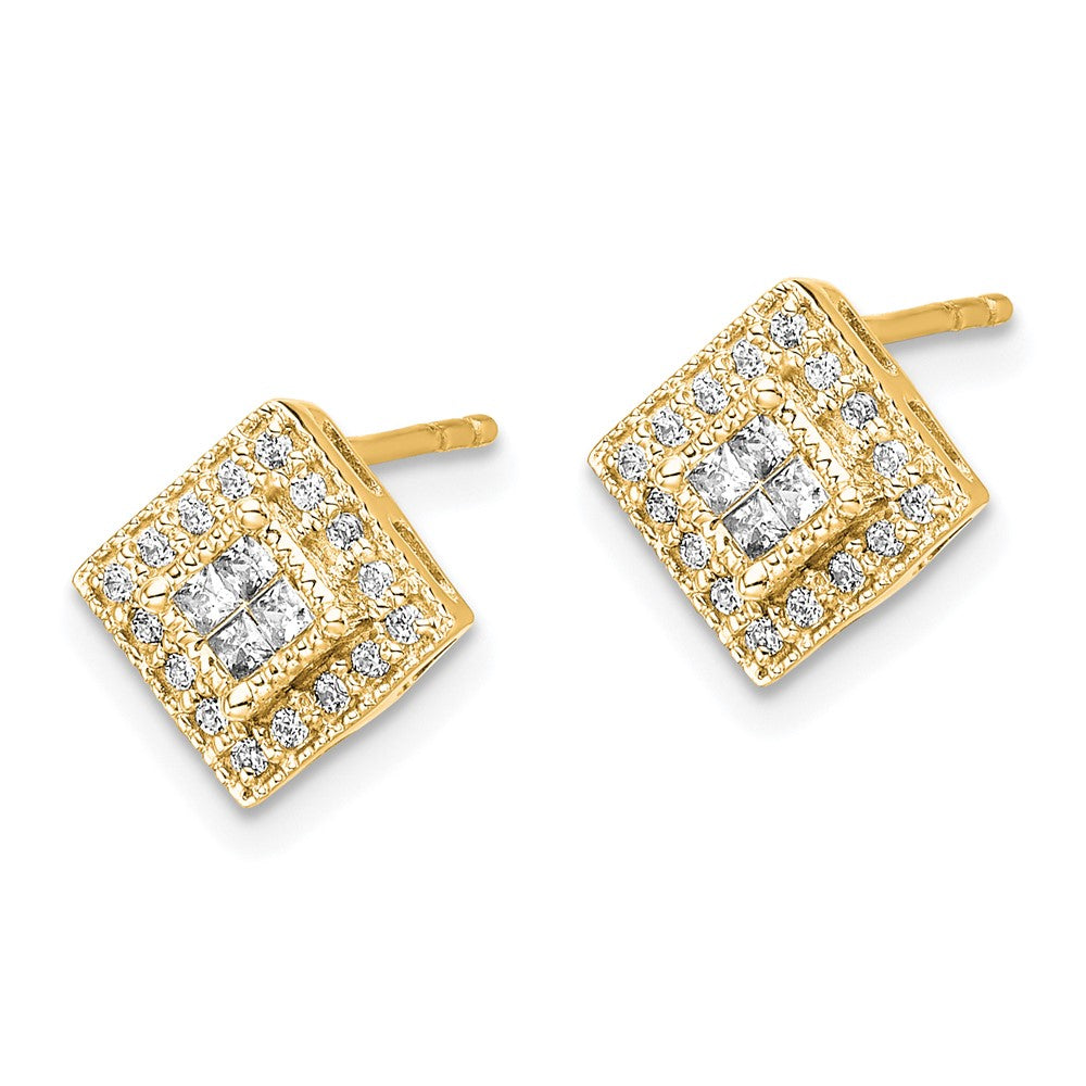 Buy Stylish 14K Gold Polished Diamond Stud Earrings - Luxury Value at 0.85mm