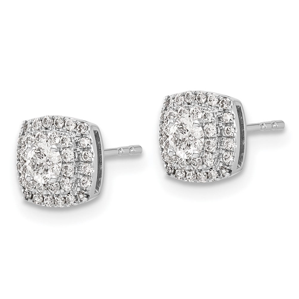 Shop Stylish 14K White Gold Diamond Halo Stud Earrings - Luxury Value Offer