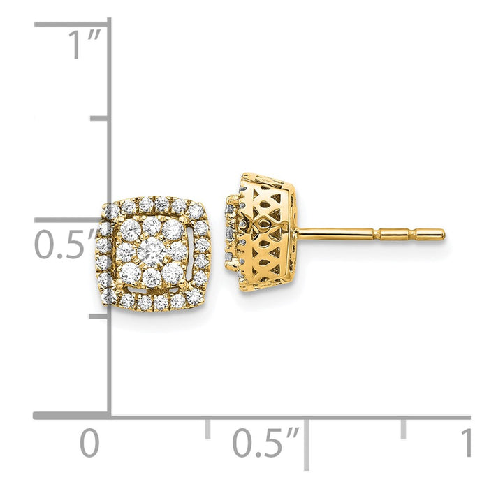 High-Quality 14K Gold Diamond Stud Earrings - Stylish, Affordable Luxury!-4