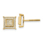 Shop 14K Gold Small Double Square Diamond Stud Earrings - Stylish Luxury-2
