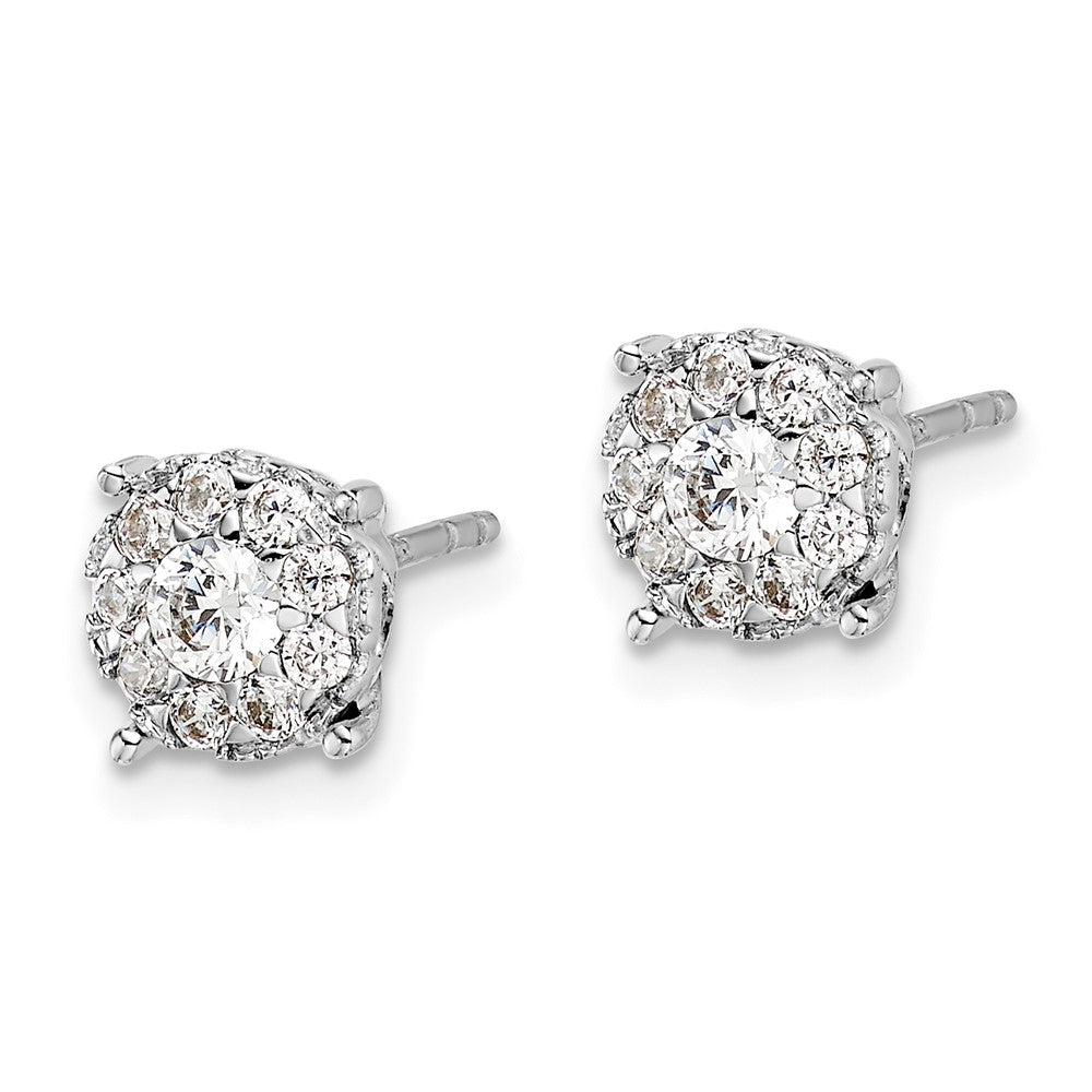 Buy Exclusive 14K White Gold 1 Carat Lab-Grown Diamond Halo Earrings