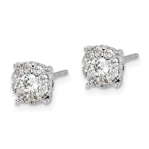 Shop Exclusive 14K White Gold Diamond Cluster Stud Earrings - Stylish Value