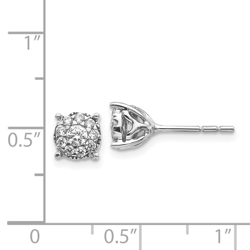 Shop Exclusive 14K White Gold Diamond Cluster Stud Earrings - Stylish Value