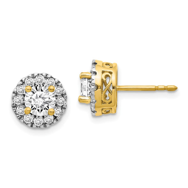 14K Gold Diamond Semi-Mount Stud Earrings - Style GR1-1003103