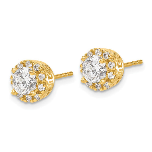 Shop Exclusive 14K Gold Diamond Semi-Mount Stud Earrings - Stylish Value!