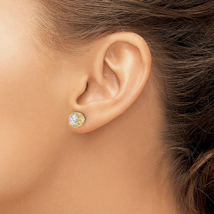 Shop Exclusive 14K Gold Diamond Semi-Mount Stud Earrings - Stylish Value!-3