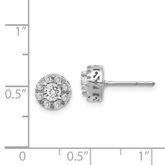 Exclusive 14K White Gold Diamond Semi-Mount Stud Earrings - Stylish Value!