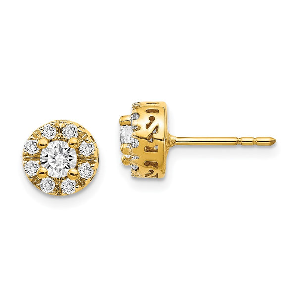 14K Gold Diamond Semi-Mount Stud Earrings - Style GR1-1016959