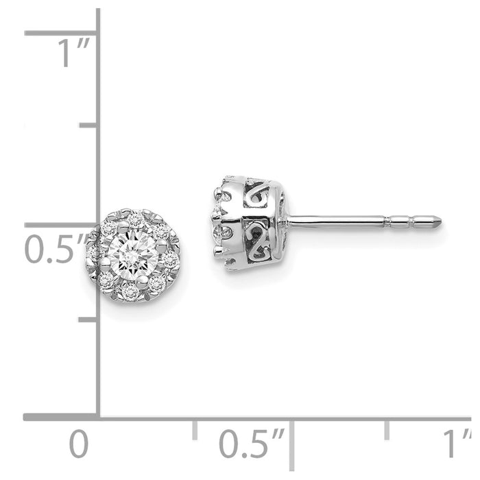 Exclusive 10K White Gold Diamond Semi-Mount Stud Earrings - Stylish Value!-4