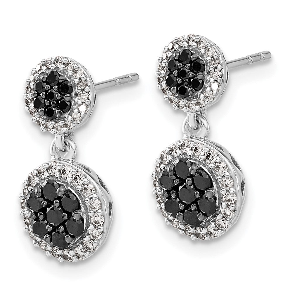 Shop Exclusive 14K White Gold Black & White Diamond Cluster Earrings - Stylish Design