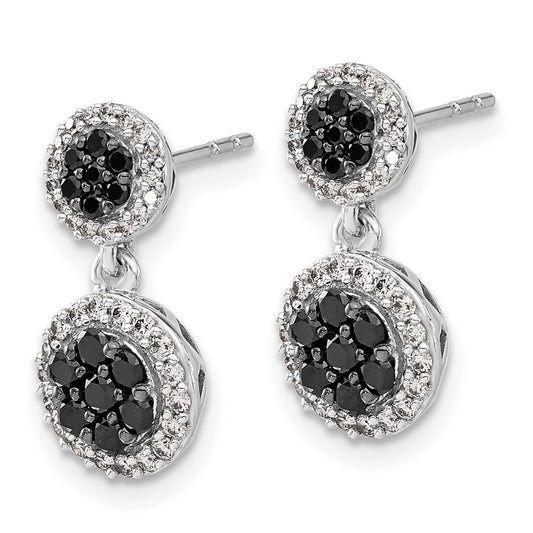 Shop Exclusive 14K White Gold Black & White Diamond Cluster Earrings - Stylish Design