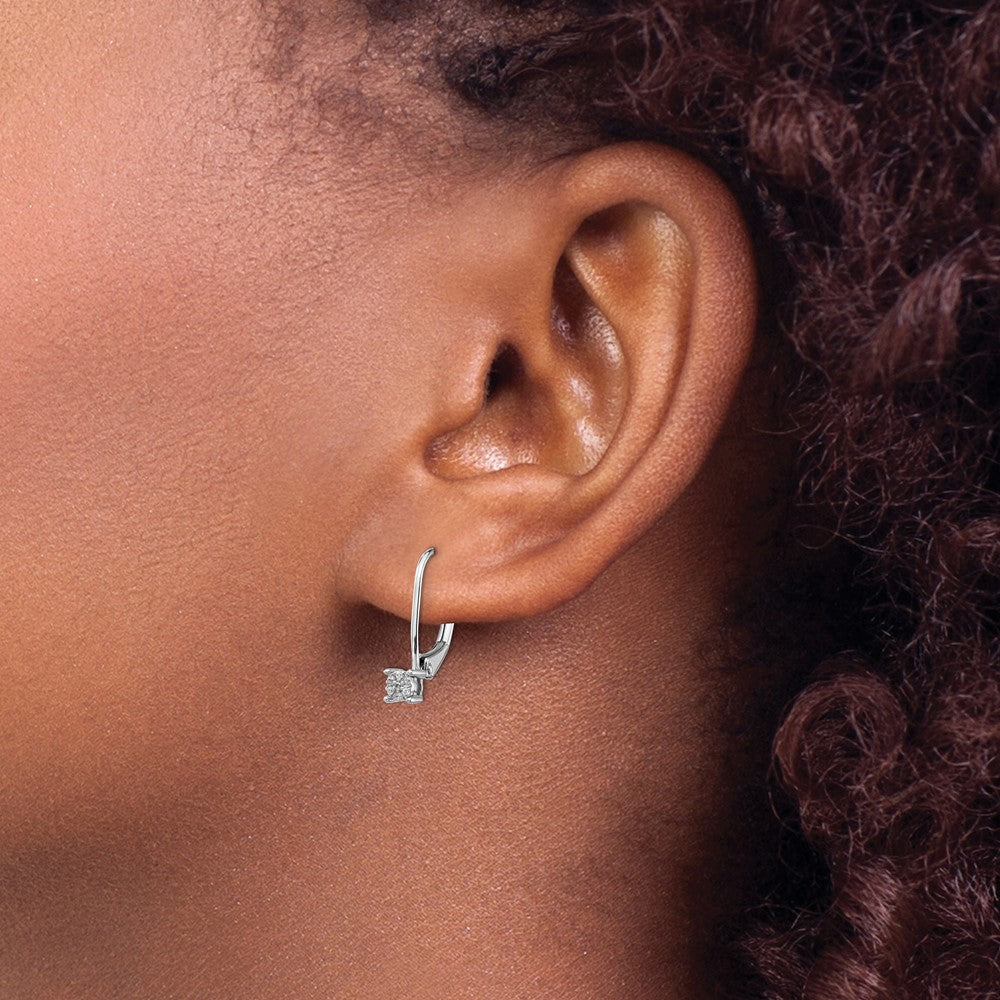High-Quality 14K White Gold Diamond Cluster Drop Earrings - Stylish Luxury Value