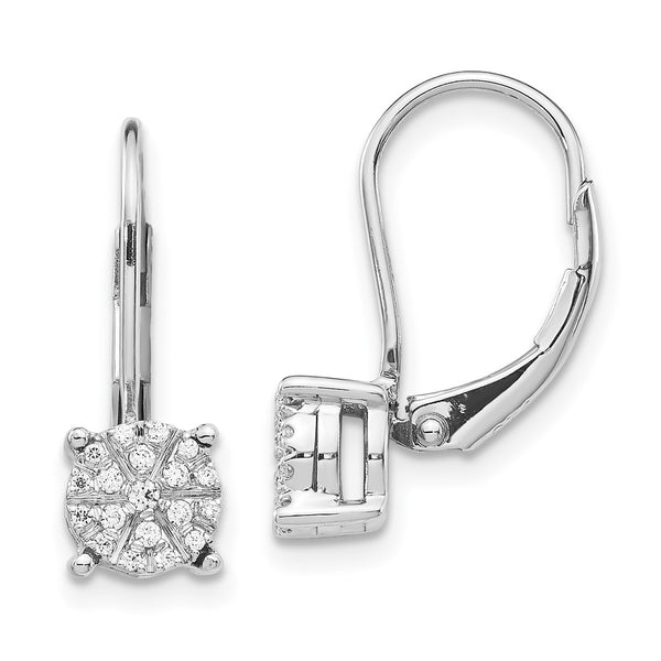 14K White Gold Diamond Cluster Drop Earrings - Style GR1-1016972