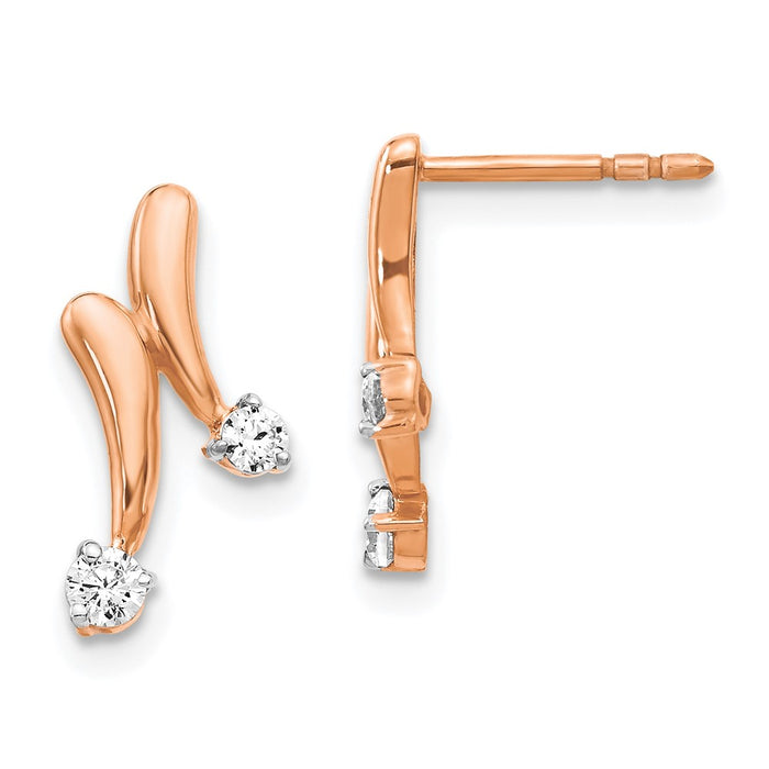 Shop Stylish 14K Rose Gold Diamond Stud Earrings - Luxury Value & Quality!-1