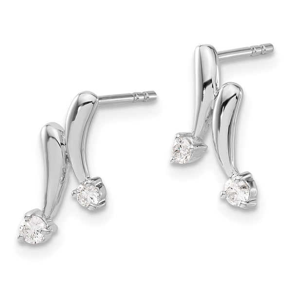14K White Gold Diamond Stud Earrings - Style GR1-1021105