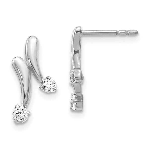 14K White Gold Diamond Stud Earrings - Style GR1-1021105