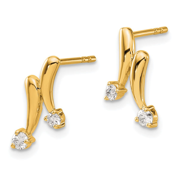 14K Yellow Gold Diamond Stud Earrings, 0.85 Carat