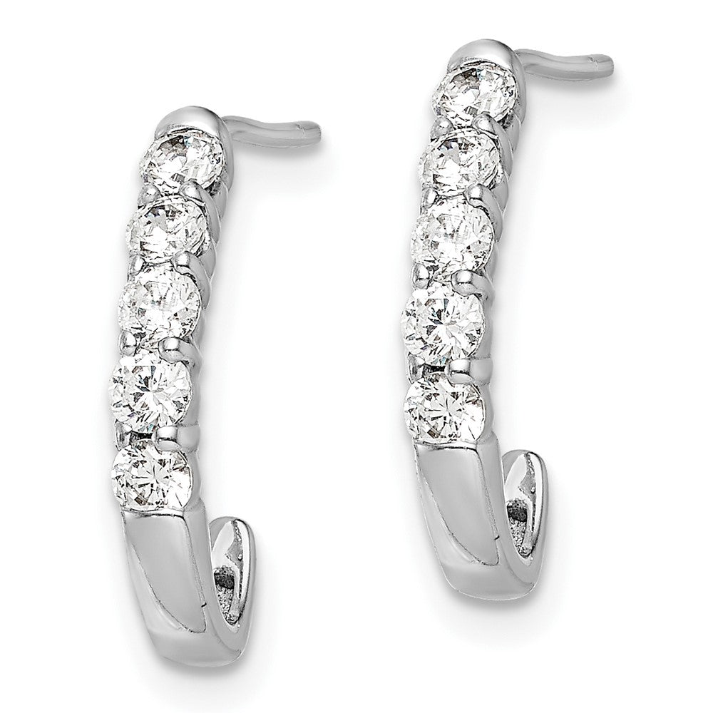 Buy Stylish 14K White Gold Diamond J-Hoop Earrings - Luxury Design, Exclusive Value
