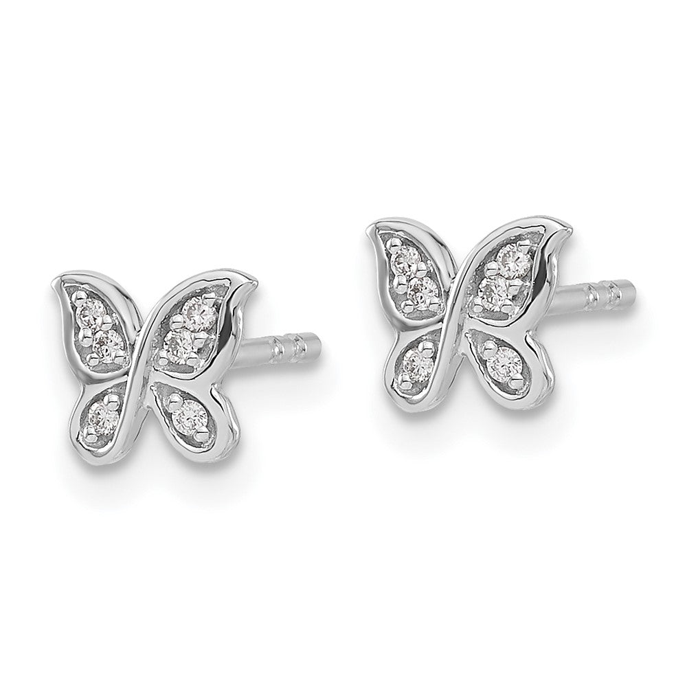 Buy Stylish 14K White Gold Diamond Butterfly Stud Earrings - 0.85mm, Luxury Design