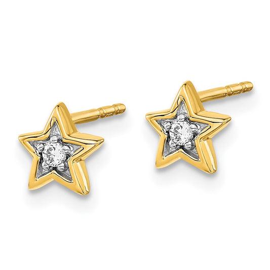 Shop Stylish 14K Gold Diamond Star Stud Earrings | Luxury at 0.85mm