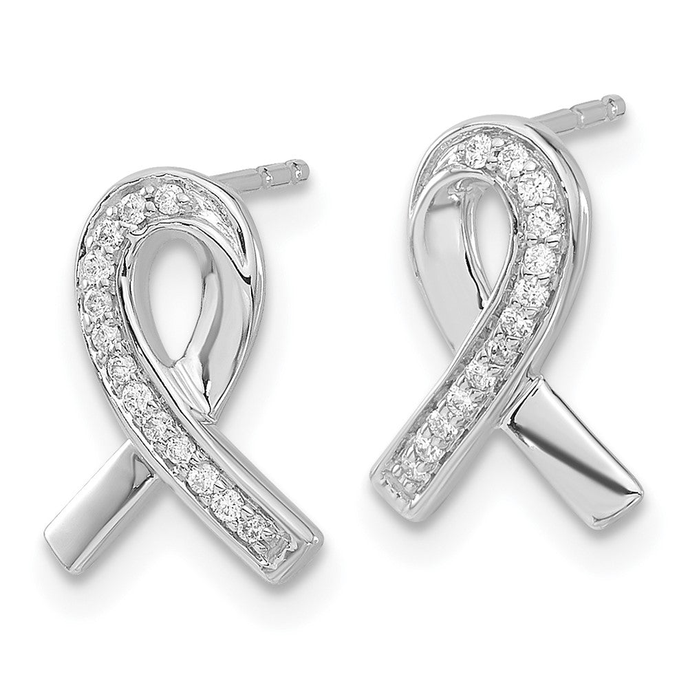 Buy Exclusive 14K White Gold Diamond Ribbon Earrings - Stylish & Affordable!
