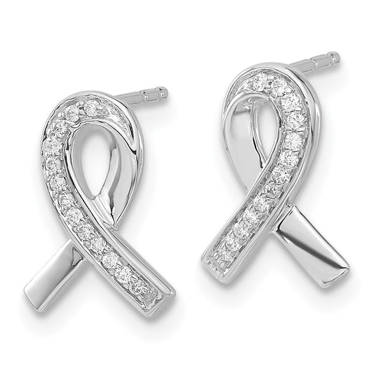Buy Exclusive 14K White Gold Diamond Ribbon Earrings - Stylish & Affordable!