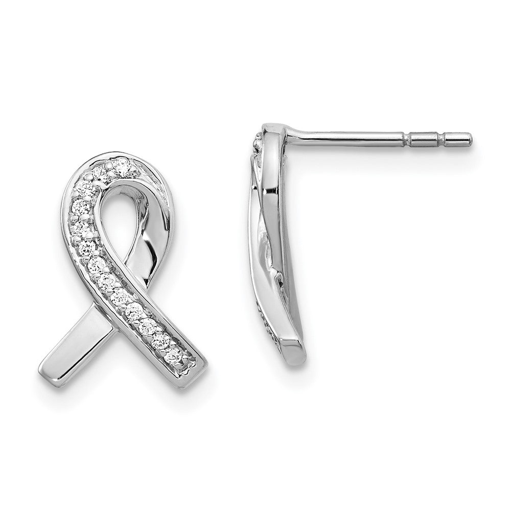 Buy Exclusive 14K White Gold Diamond Ribbon Earrings - Stylish & Affordable!