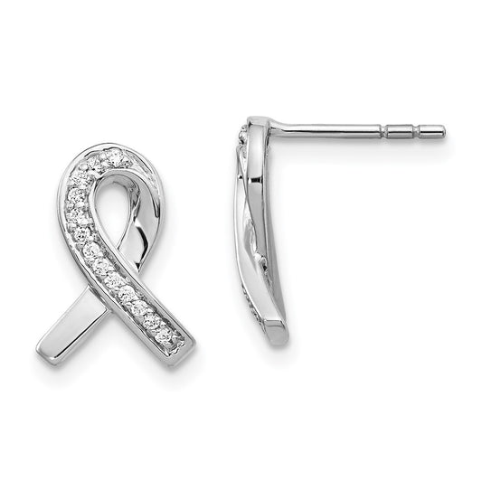 Buy Exclusive 14K White Gold Diamond Ribbon Earrings - Stylish & Affordable!