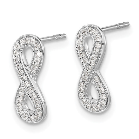High-Quality 14K White Gold Infinity Diamond Earrings - Stylish & Affordable!