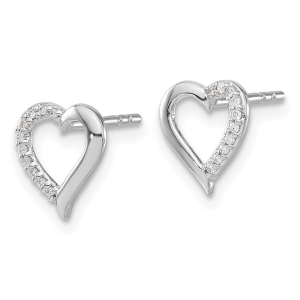 14K White Gold Heart-Shaped Diamond Earrings - Style GR1-1003143