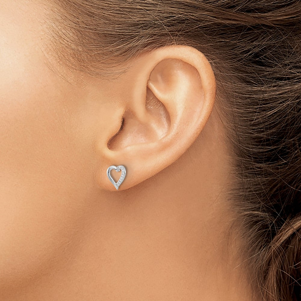 Shop 14K White Gold Heart-Shaped Diamond Earrings | Stylish Luxury at Great Value