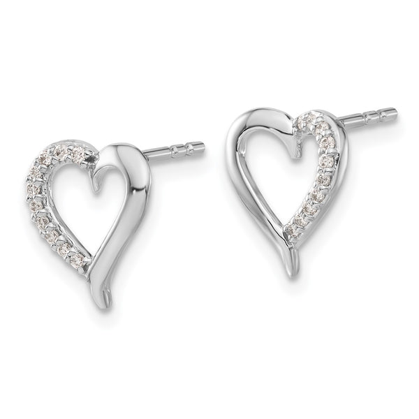 14K White Gold Heart-Shaped Diamond Earrings - Style GR1-1016989