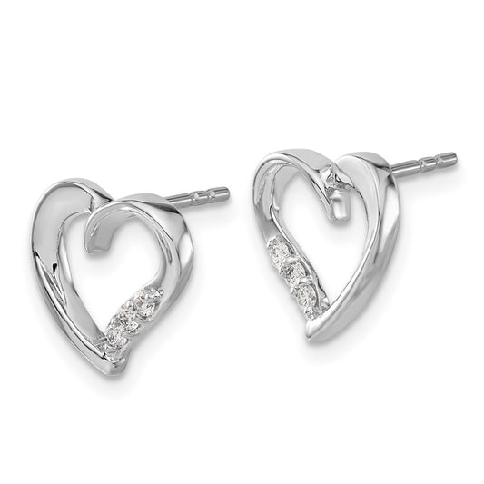 Exclusive 14K White Gold Heart-Shaped Diamond Earrings - Stylish Luxury!