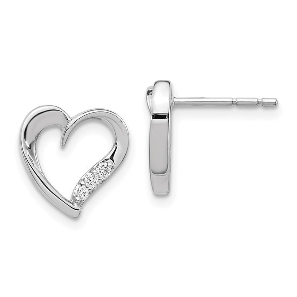 14K White Gold Heart-Shaped Diamond Earrings - Style GR1-1016990