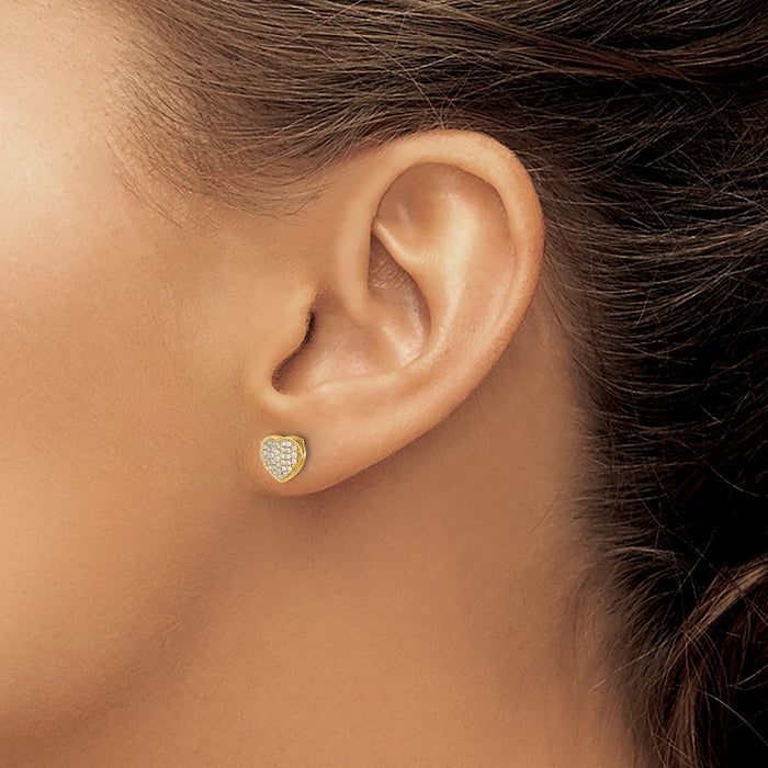 Shop Exclusive 14K Gold Diamond Heart Earrings - Stylish & Affordable Design-3