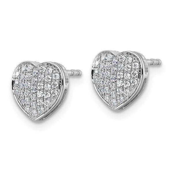 14K White Gold Heart-Shaped Diamond Stud Earrings - Style GR1-1016994
