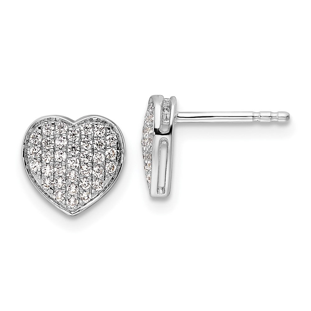 Shop 14K White Gold Heart-Shaped Diamond Stud Earrings | Stylish Luxury Design