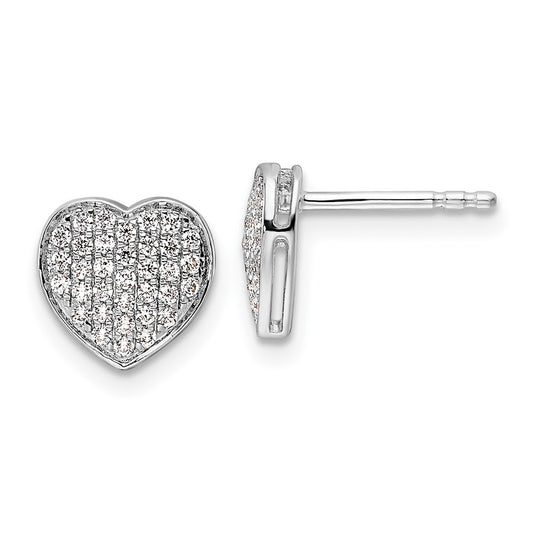Shop 14K White Gold Heart-Shaped Diamond Stud Earrings | Stylish Luxury Design