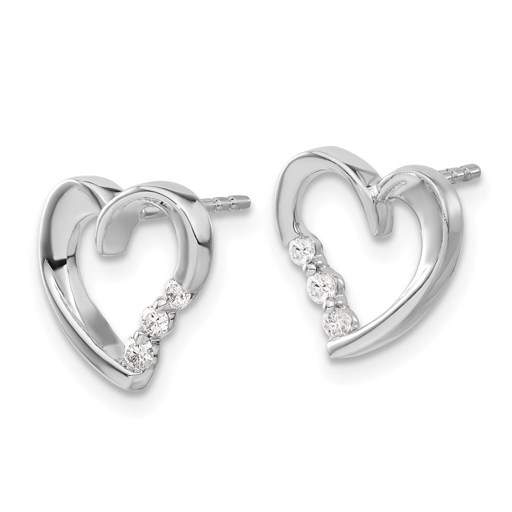 Exclusive 14K White Gold Heart-Shaped Diamond Stud Earrings - Stylish Value!