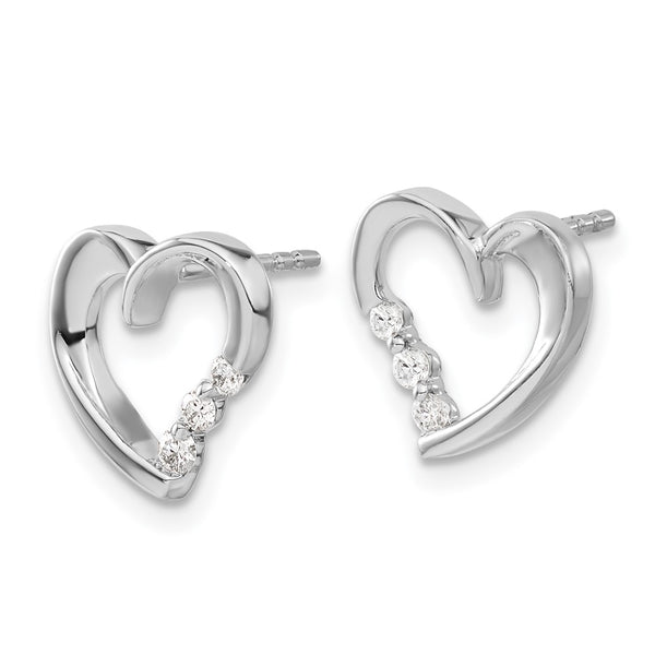 14K White Gold Heart-Shaped Diamond Stud Earrings - Style GR1-1016997