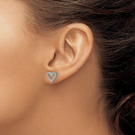 Buy Exclusive 14K White Gold Heart-Shaped Diamond Earrings - Stylish & Affordable