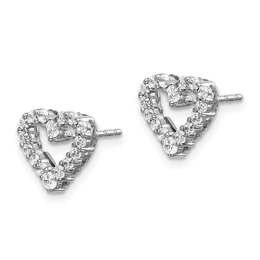 High-Quality 10K White Gold Heart-Shaped Earrings | 1/2 Carat Lab-Grown Diamond Value