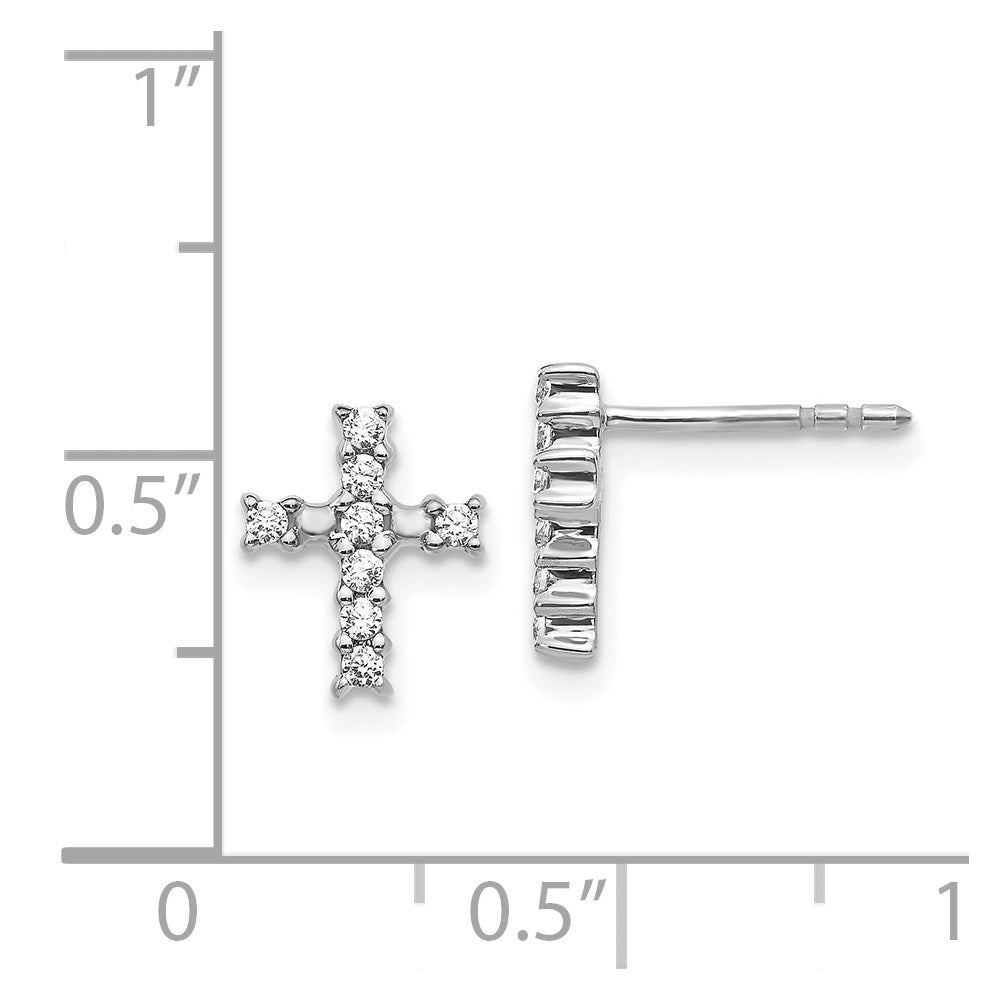Exclusive Polished Diamond Cross Earrings in 14K White Gold - Stylish Value!