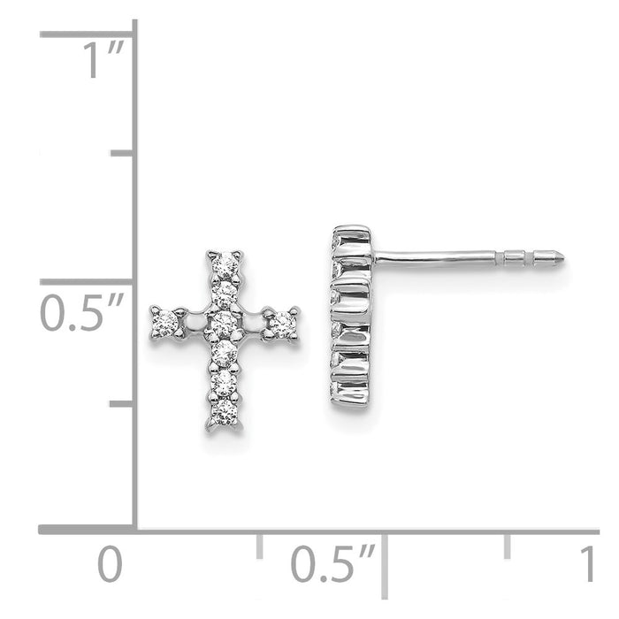 Exclusive Polished Diamond Cross Earrings in 14K White Gold - Stylish Value!-4