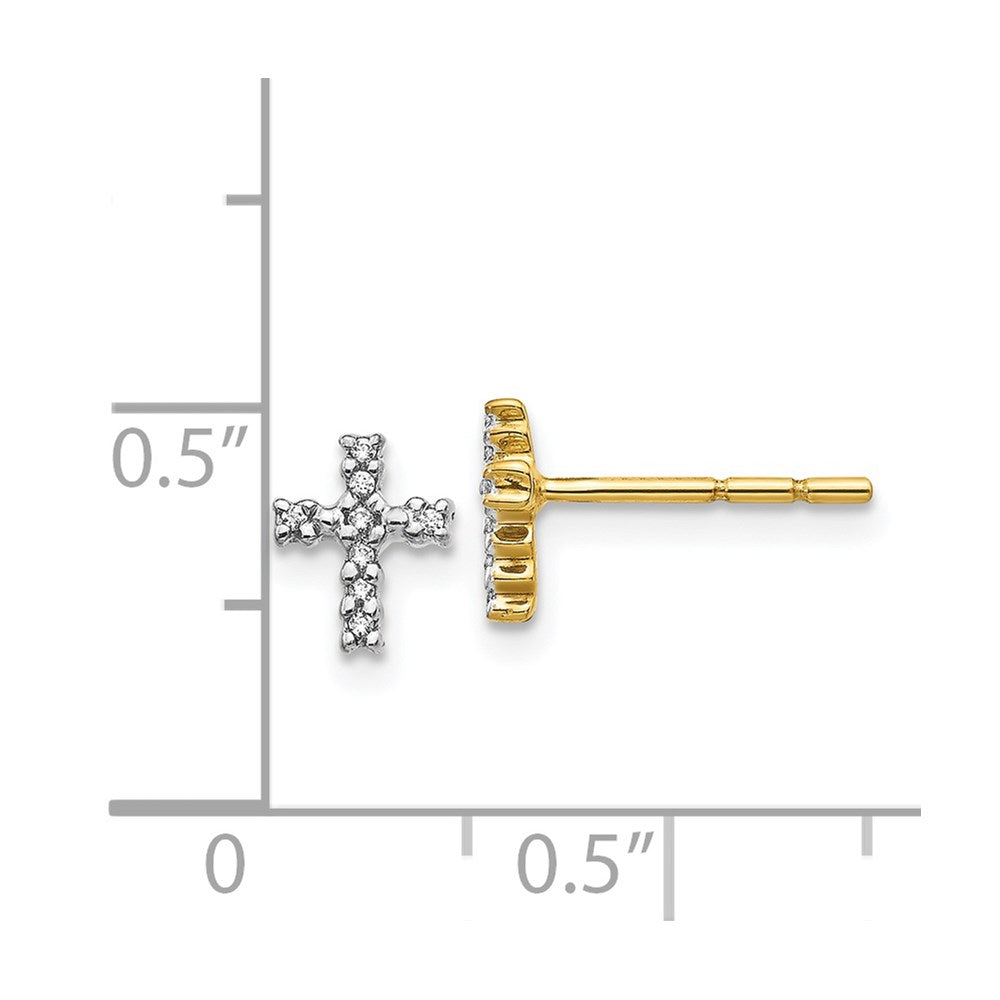 Shop Stylish 14K White Gold Rhodium-Plated Diamond Cross Post Earrings