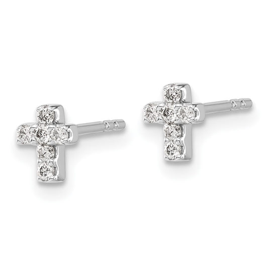 Shop Stylish 14K White Gold Diamond Cross Stud Earrings - 0.85mm, Luxury Value!