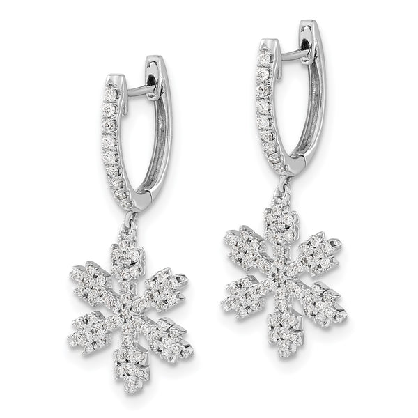 14K White Gold Diamond Snowflake Stud Earrings - Style GR1-1017040